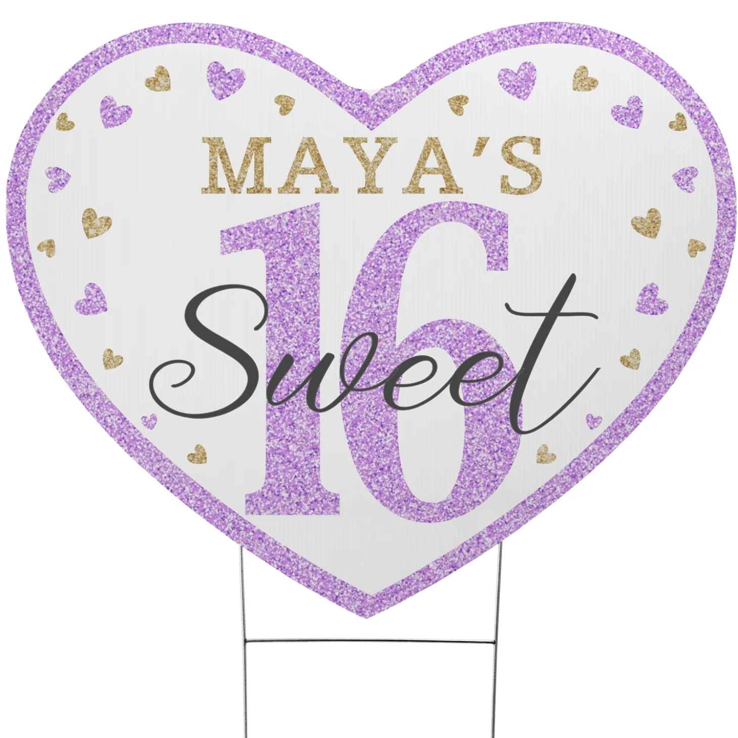 Sweet 16 Heart Yard Sign