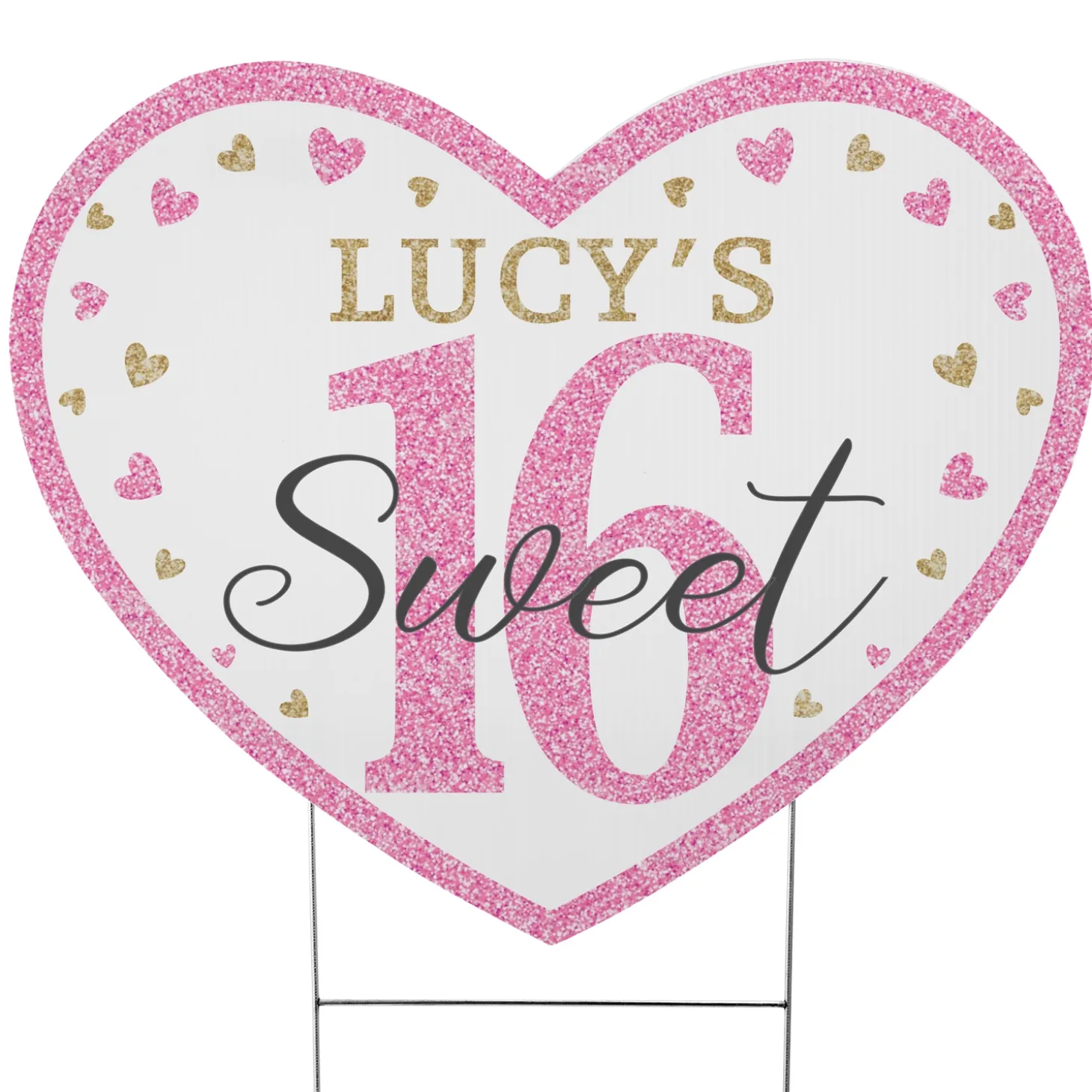 Sweet 16 Heart Yard Sign