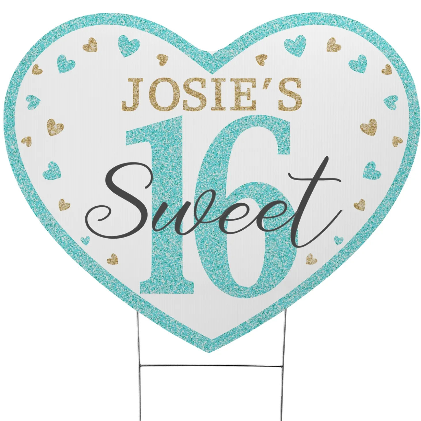 Sweet 16 Heart Yard Sign