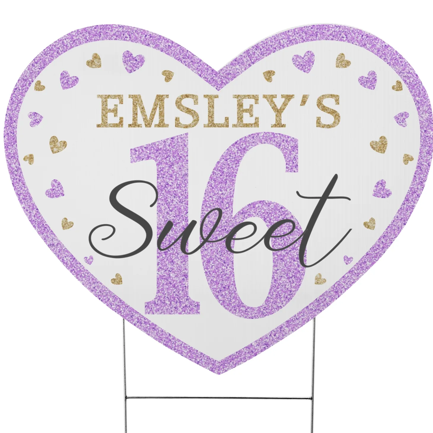 Sweet 16 Heart Yard Sign