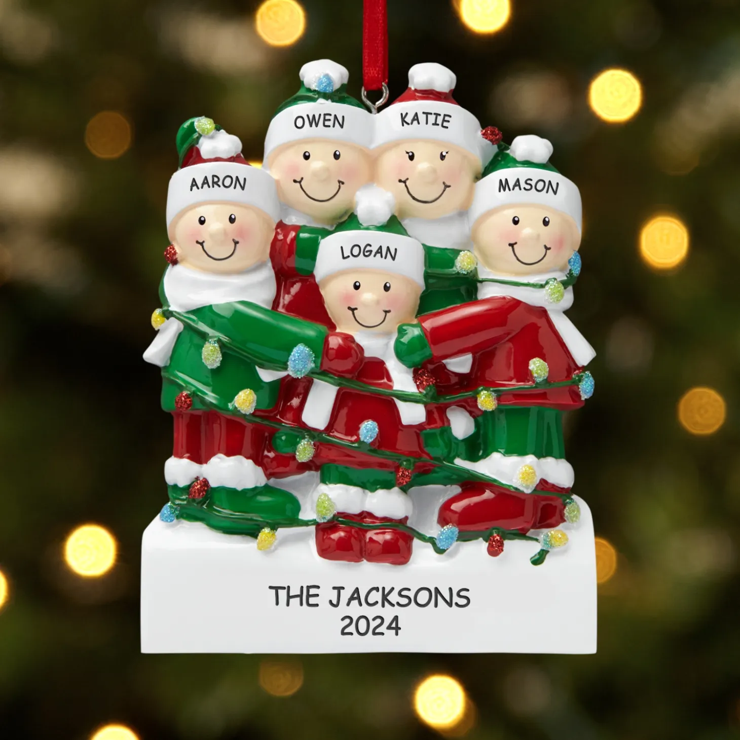 Tangled in Lights Family Ornament