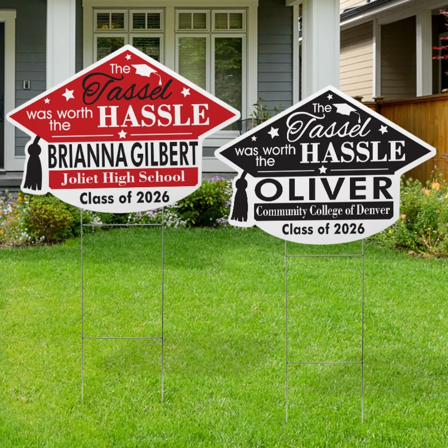Tassel Was Worth The Hassle Graduation Cap Yard Sign
