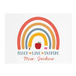 Teacher Rainbow Wood Block