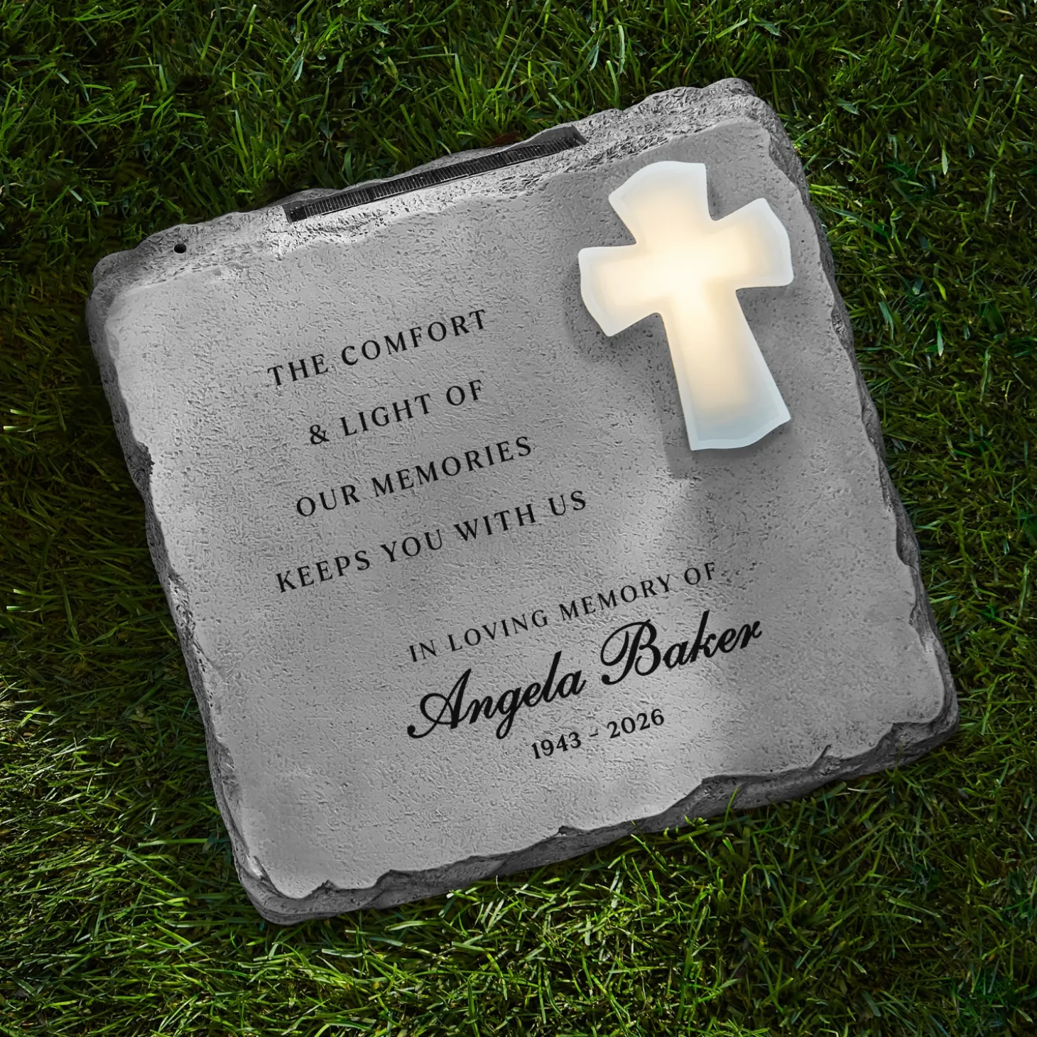 The Comfort and Light Memorial Solar Garden Stone