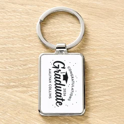 Time to Celebrate Graduation Rectangle Keychain