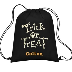 Trick or Treat Bones Drawstring Treat Bag