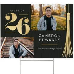 Triumphant Tassel Graduation Photo Yard Sign