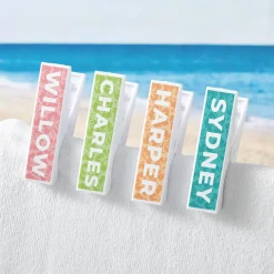 Tropical Name Beach Towel Chair Clip - Set of 2