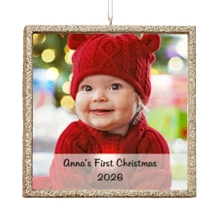 TwinkleBright® LED Photo with Message Gold Ornament