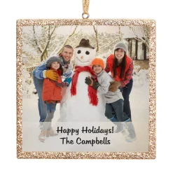 TwinkleBright® LED Photo with Message Gold Ornament