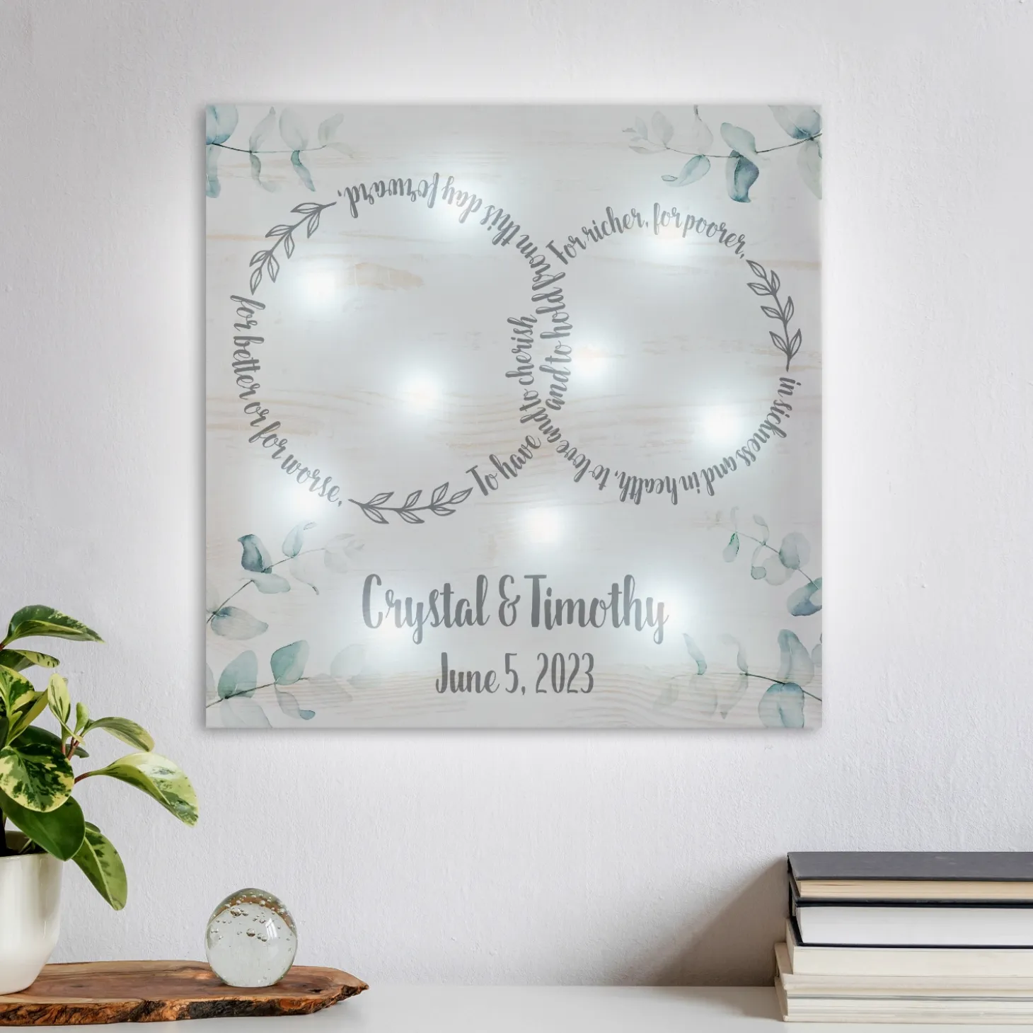TwinkleBright® LED Rings of Love Canvas