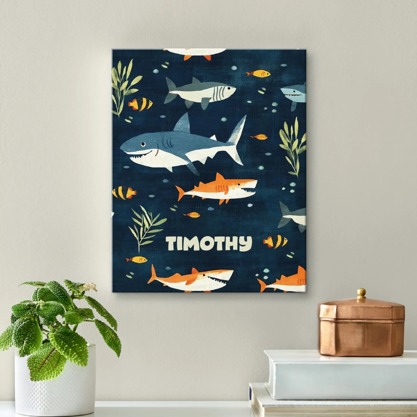 TwinkleBright® LED Sharks Canvas