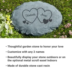 Two Hearts Garden Stone