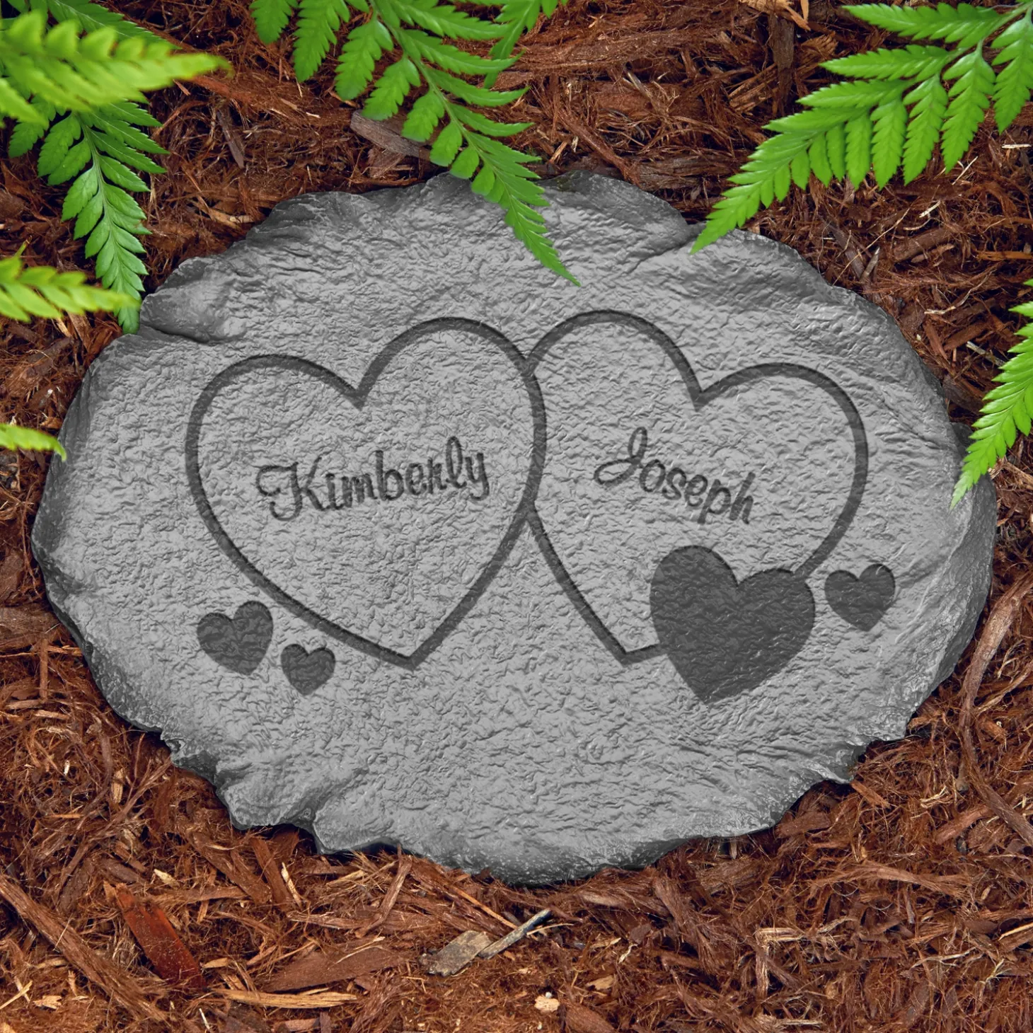 Two Hearts Garden Stone