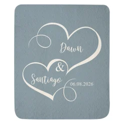 Two Hearts One Love Quilted Throw