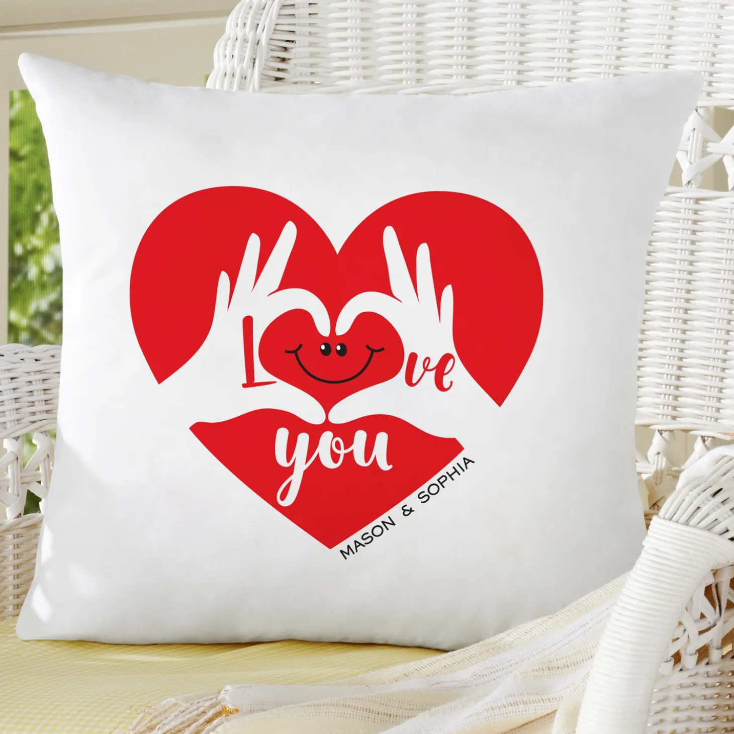 Two Hearts, One Love Throw Pillow