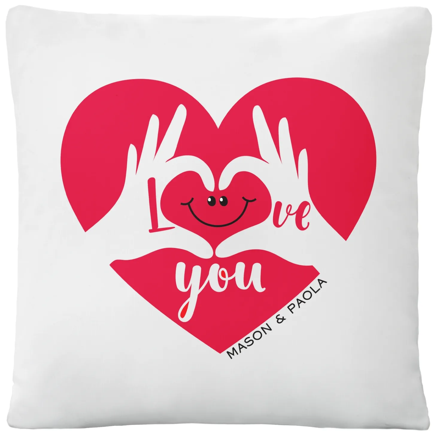 Two Hearts, One Love Throw Pillow