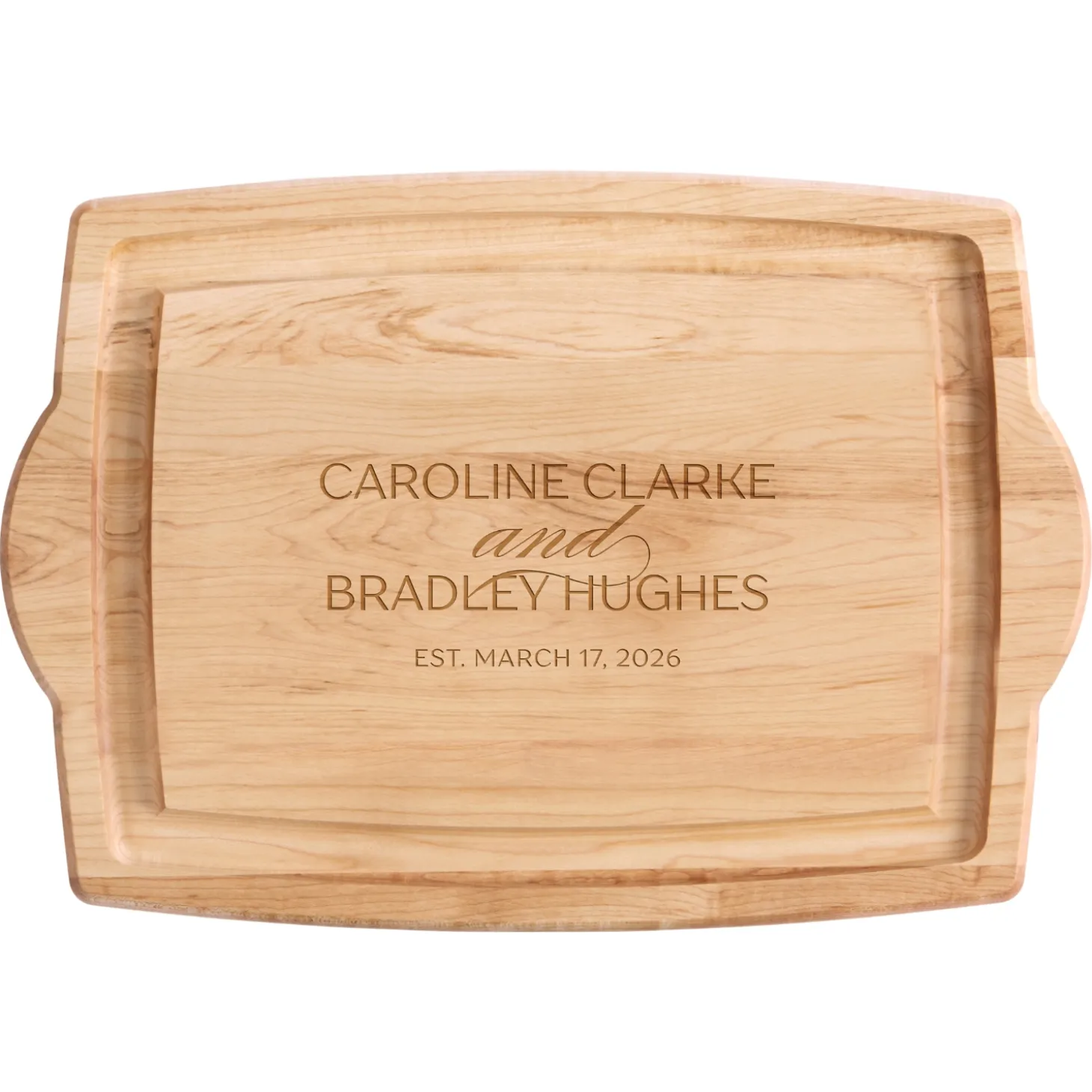 Two Names, One Story Maple Wood Cutting Board