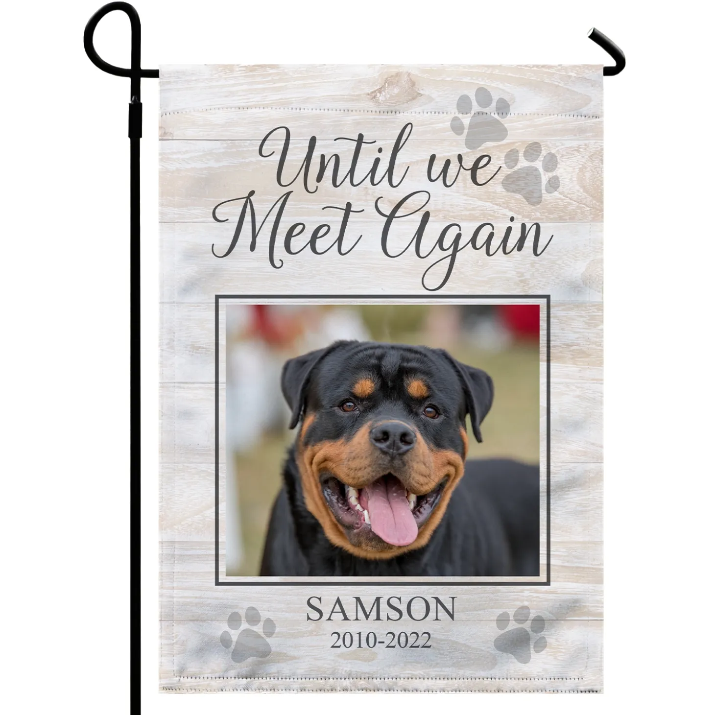 Until We Meet Again Pet Memorial Photo Garden Flag