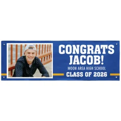 Varsity Stripe Graduation Photo Banner