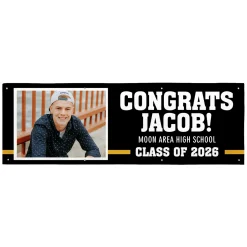Varsity Stripe Graduation Photo Banner