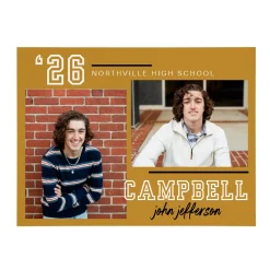 Varsity Year Graduation Photo Wood Block