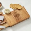 Vineyard Monogram Marble Wood Cheese Board