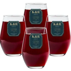 Vineyard Monogram Wine Glass