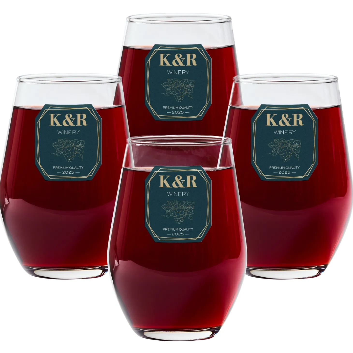 Vineyard Monogram Wine Glass