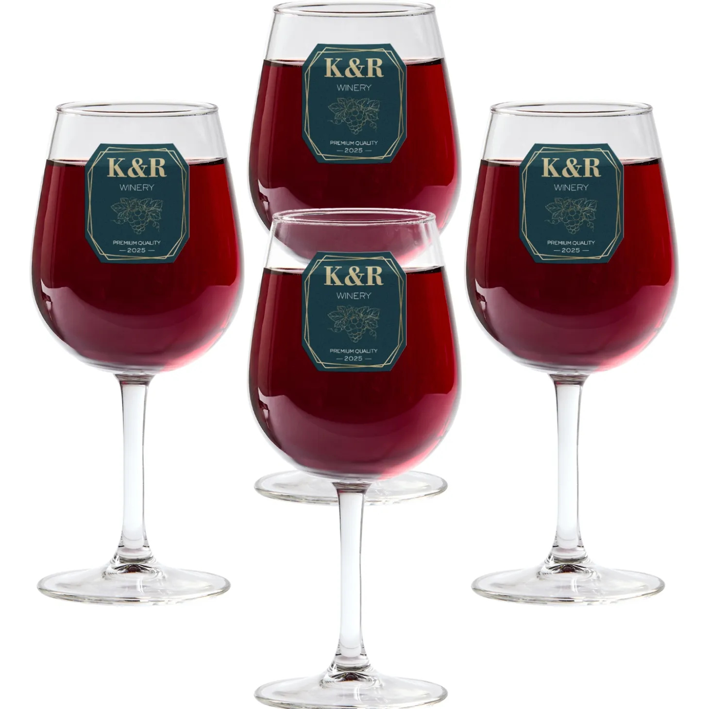 Vineyard Monogram Wine Glass