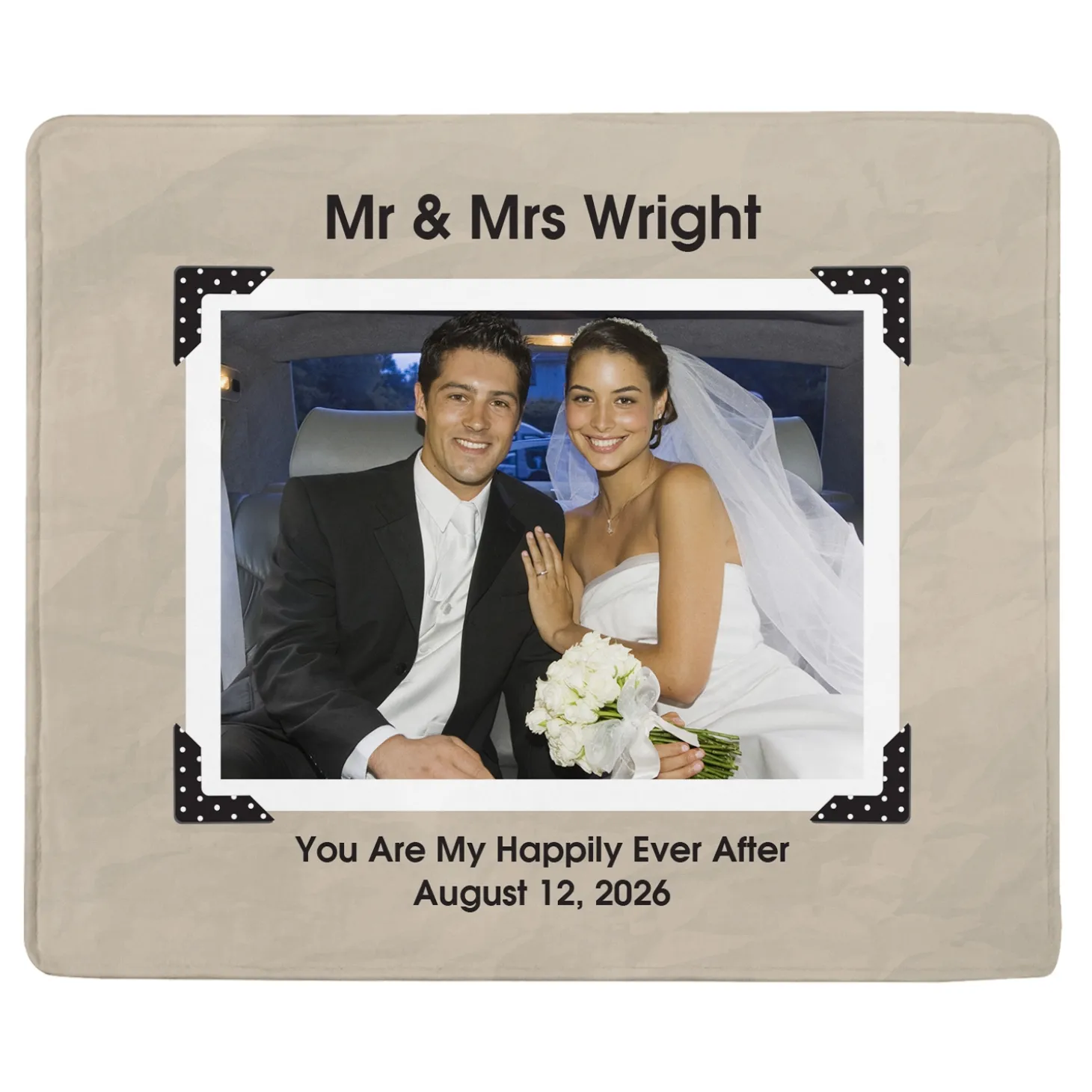 Vintage Photo Message Plush Blanket