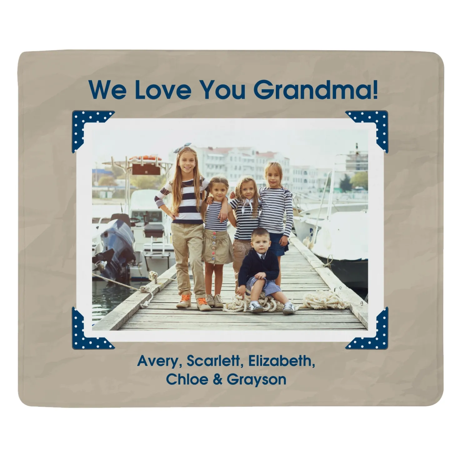 Vintage Photo Message Plush Blanket