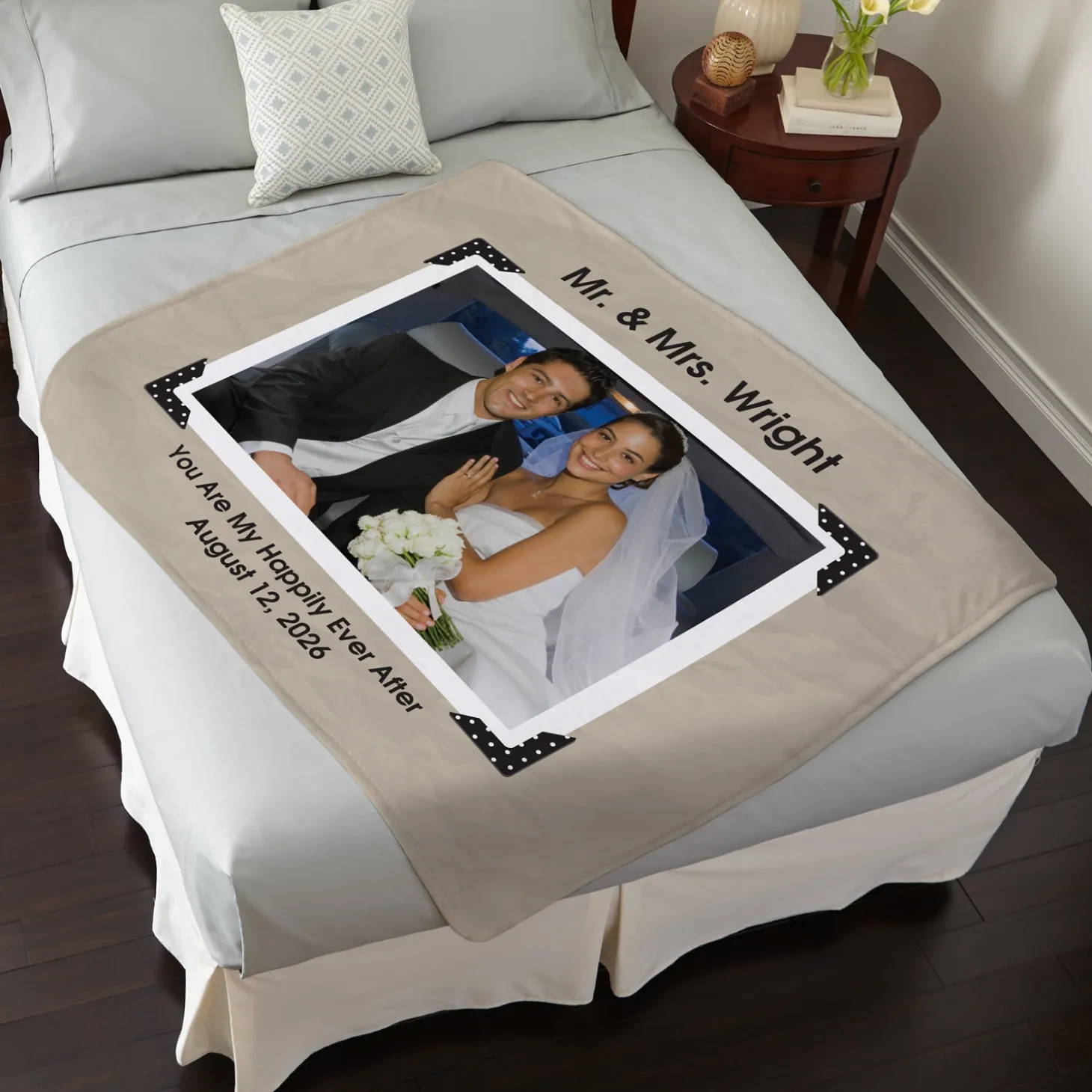Vintage Photo Message Plush Blanket