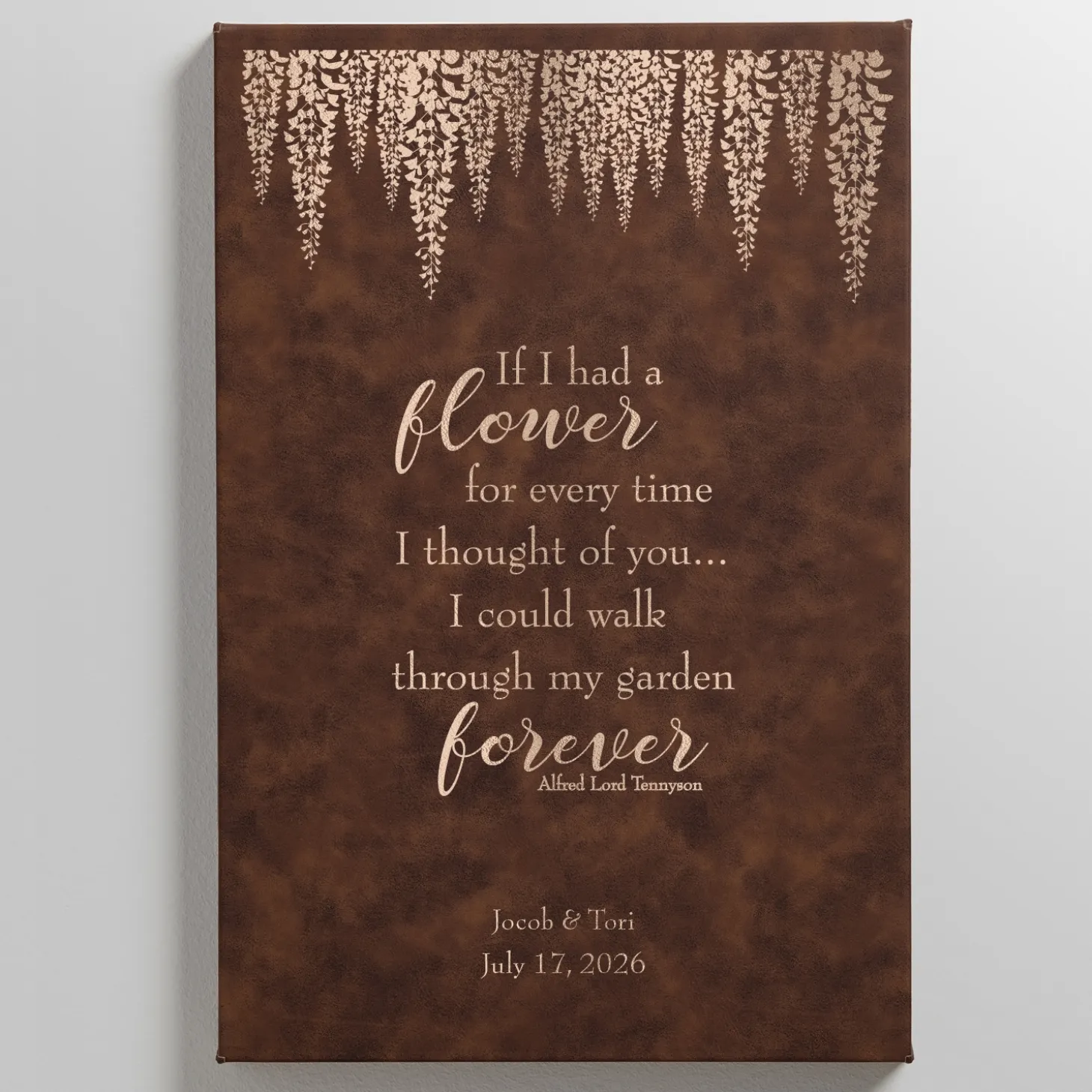 Walk Through My Garden Leather Wall Art