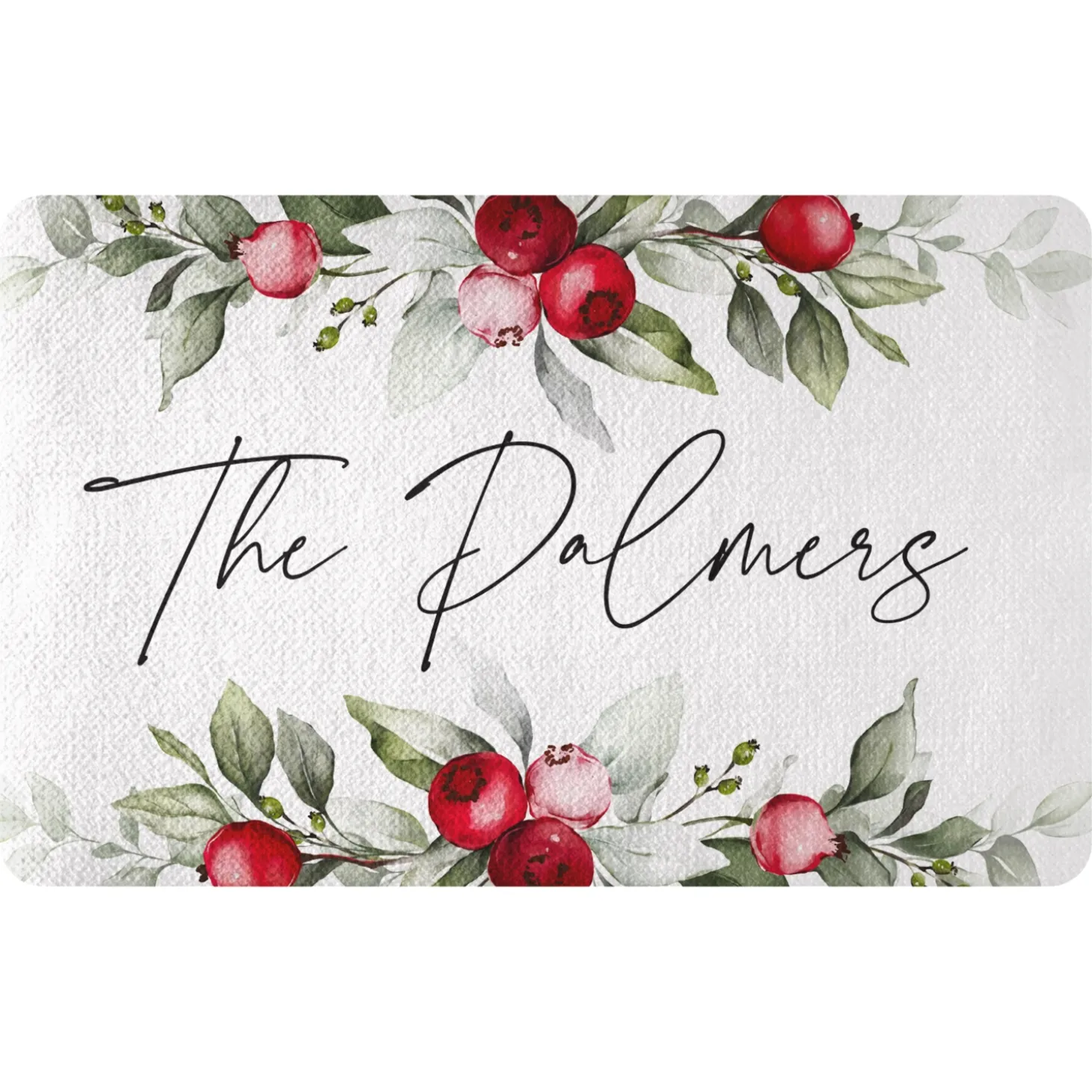 Watercolor Holly Doormat