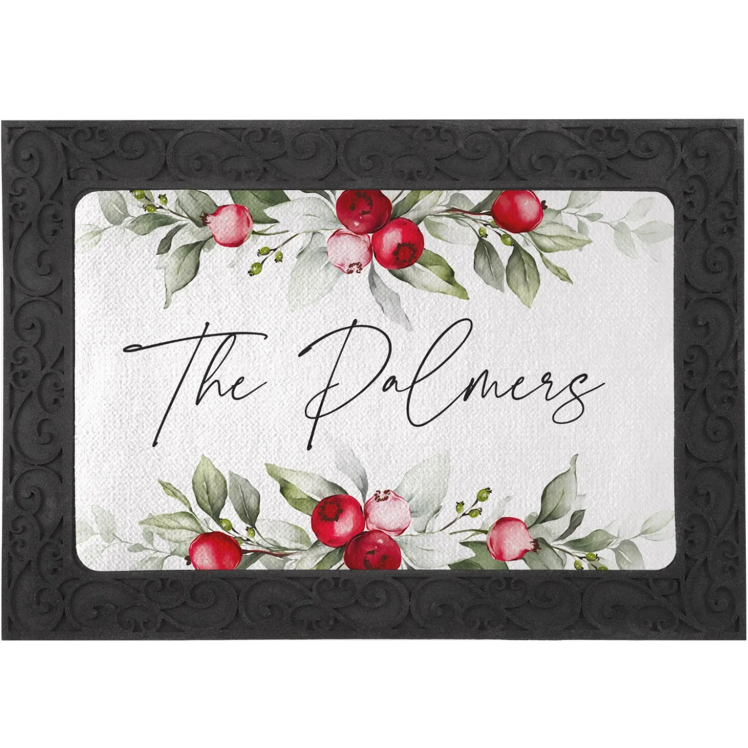 Watercolor Holly Doormat