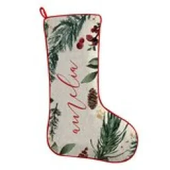 Watercolor Pine Stocking
