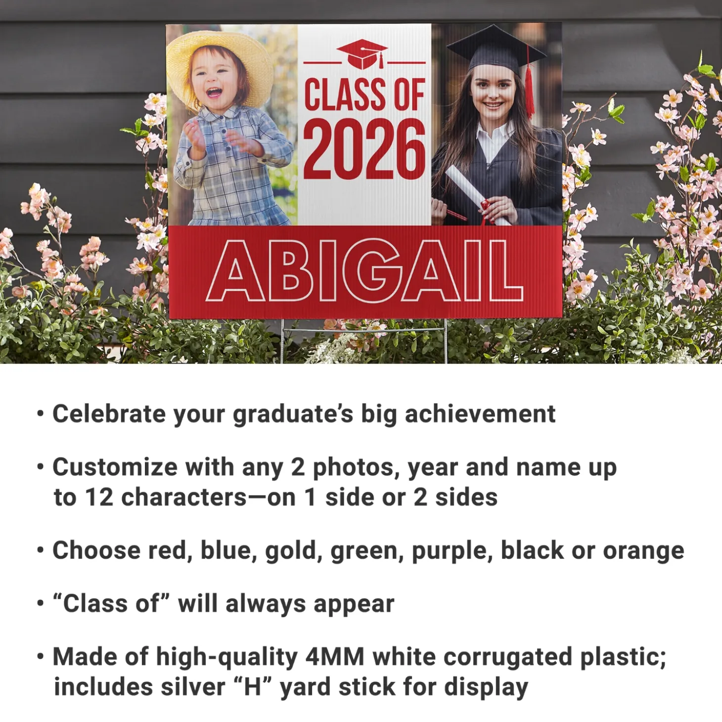Way To Grow! Graduation Photo Yard Sign