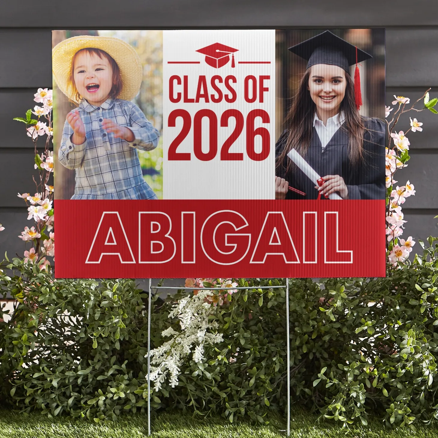 Way To Grow! Graduation Photo Yard Sign