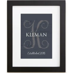 Weathered Initial Framed Print