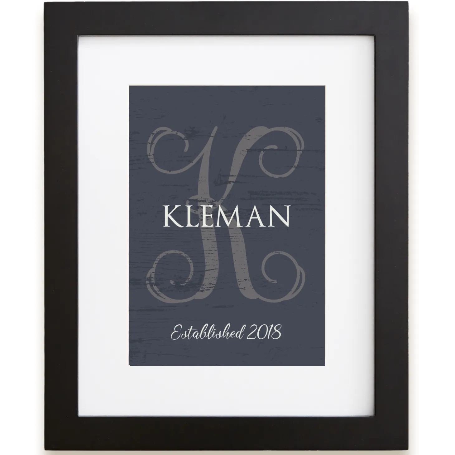 Weathered Initial Framed Print