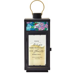 Whispering Wings Stained Glass Memorial Lantern