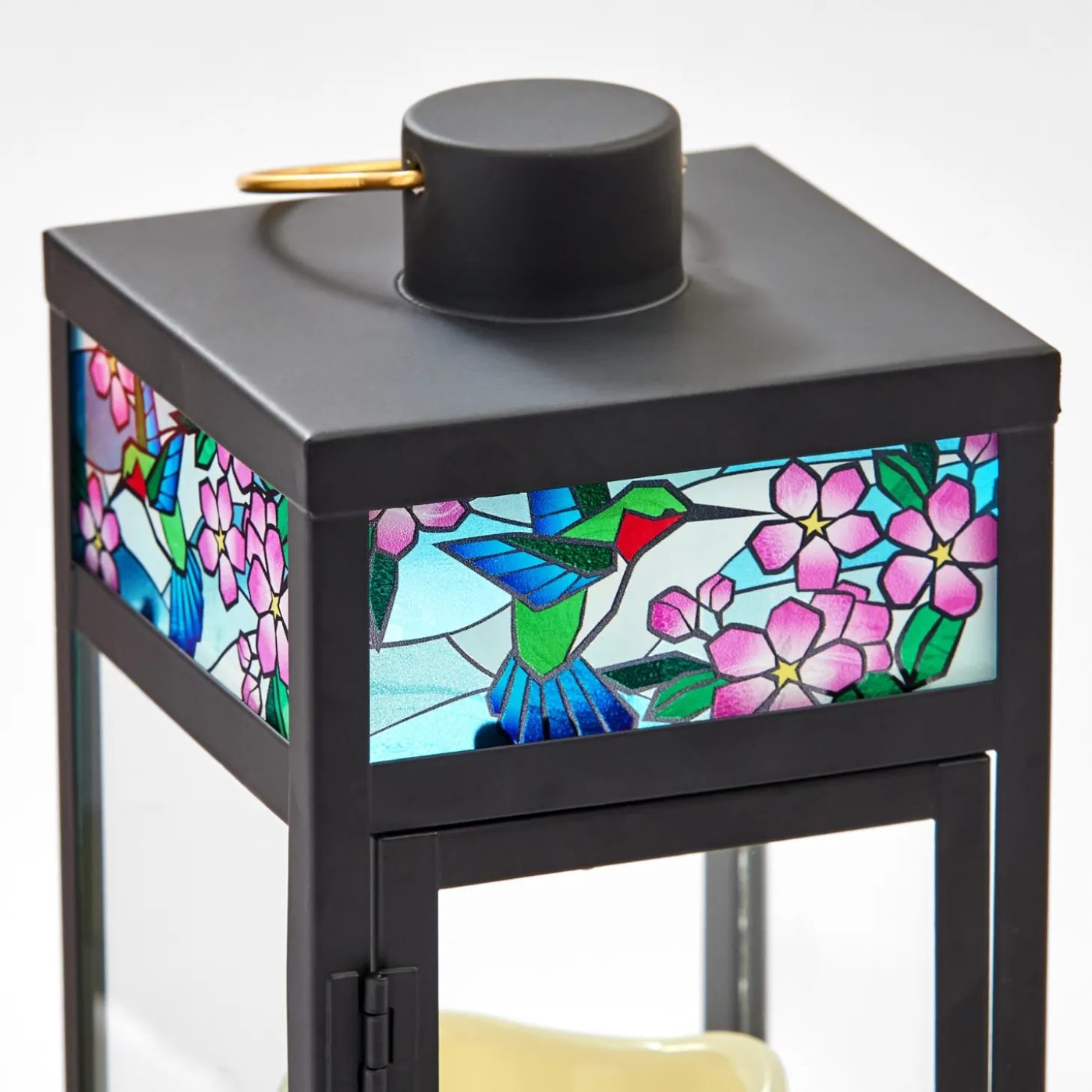 Whispering Wings Stained Glass Memorial Lantern