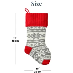 Winter Snowflake Knit Stocking