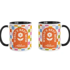 World's Best Mom Checkered Mug