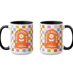 World's Best Mom Checkered Mug