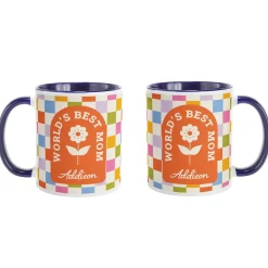World's Best Mom Checkered Mug