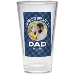 World's Greatest Dad Photo Pint Glass