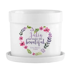 You Make Life Beautiful Planter with Tray