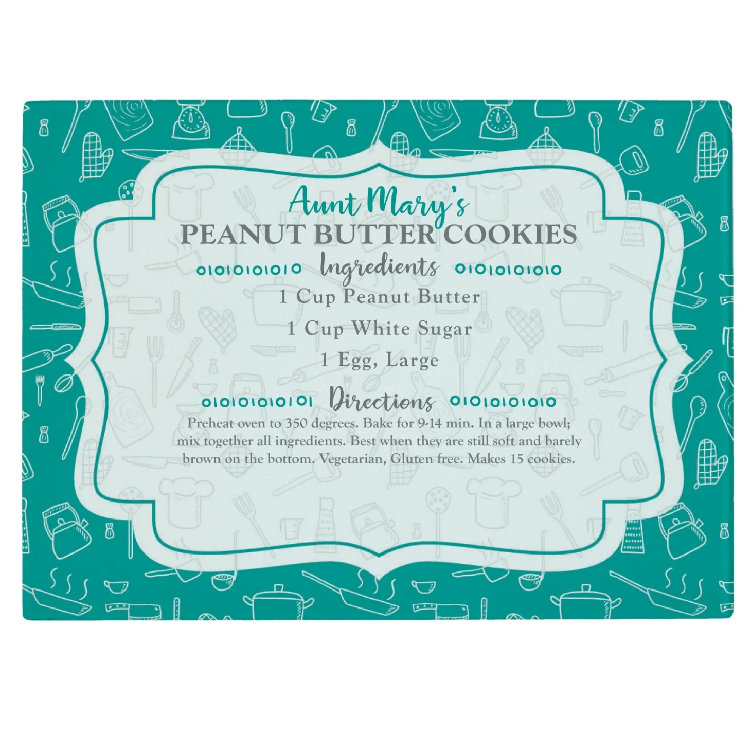 Your Family Recipe Glass Cutting Board